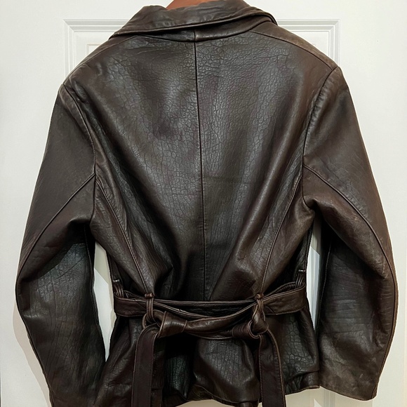 Vintage 1970s Ardney Brown Leather Jacket Mens or Women Medium - Picture 3 of 4